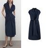 MD Spring New Arrival Work Clothing Casual Lace Up Plaid Cotton Raglan Sleeve Shirt Dress 6620568