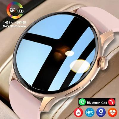 2024 True AMOLED Smart Watch Γυναικεία οθόνη Εμφάνιση πάντα ώρας 466*466 HD Health Tracker Φωνητική κλήση Smartwatch Women για Android IOS