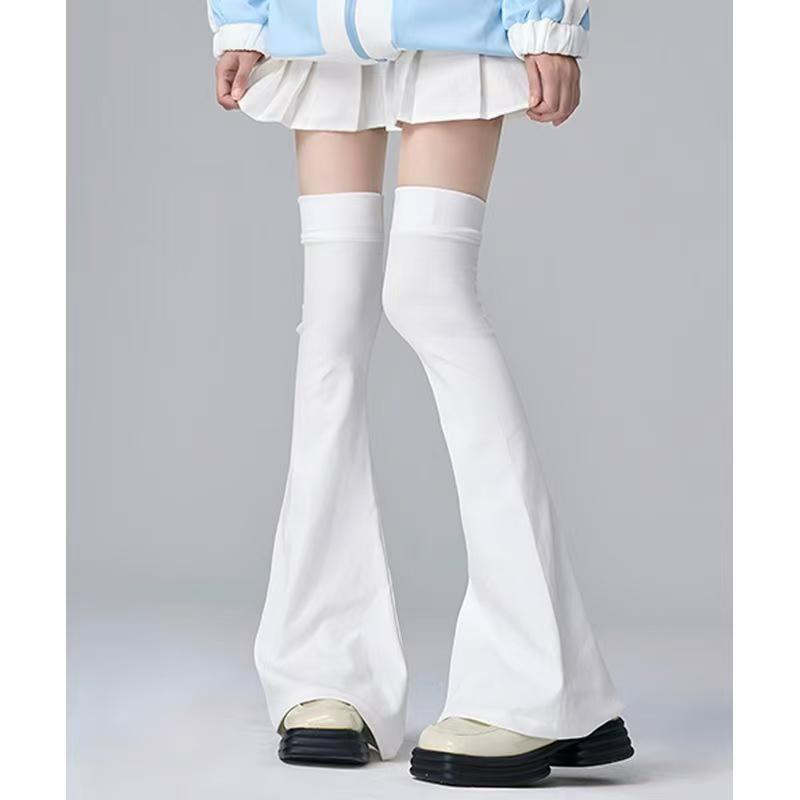 

Subculture Homemade Solid-Color Sweet-Style Over-the-Knee Ruffled Stacked Thigh-High Slimming Loose Sock Set & 2D Wide-Leg Set One Size чорний
