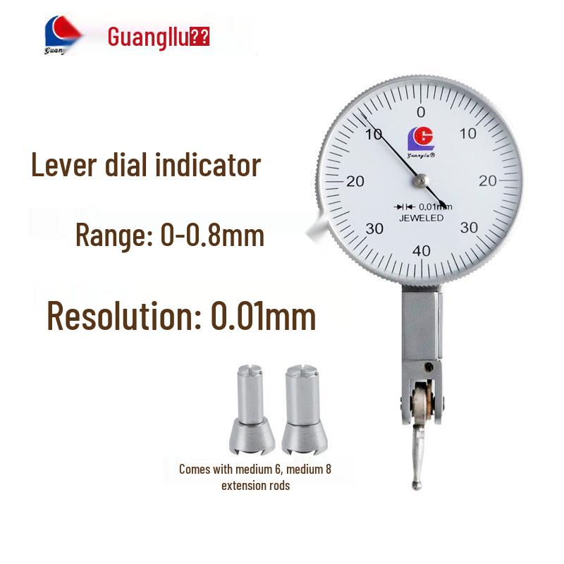 Guilin Guanglu 0-0.8mm Shockproof Dial Indicator & 0-0.2mm Lever Gauge