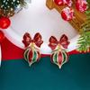 Holiday Dangle Earrings Christmas Drop Jewelry with Gold Tone Glitter Finish for Parties Dinners and Seasonal Styling