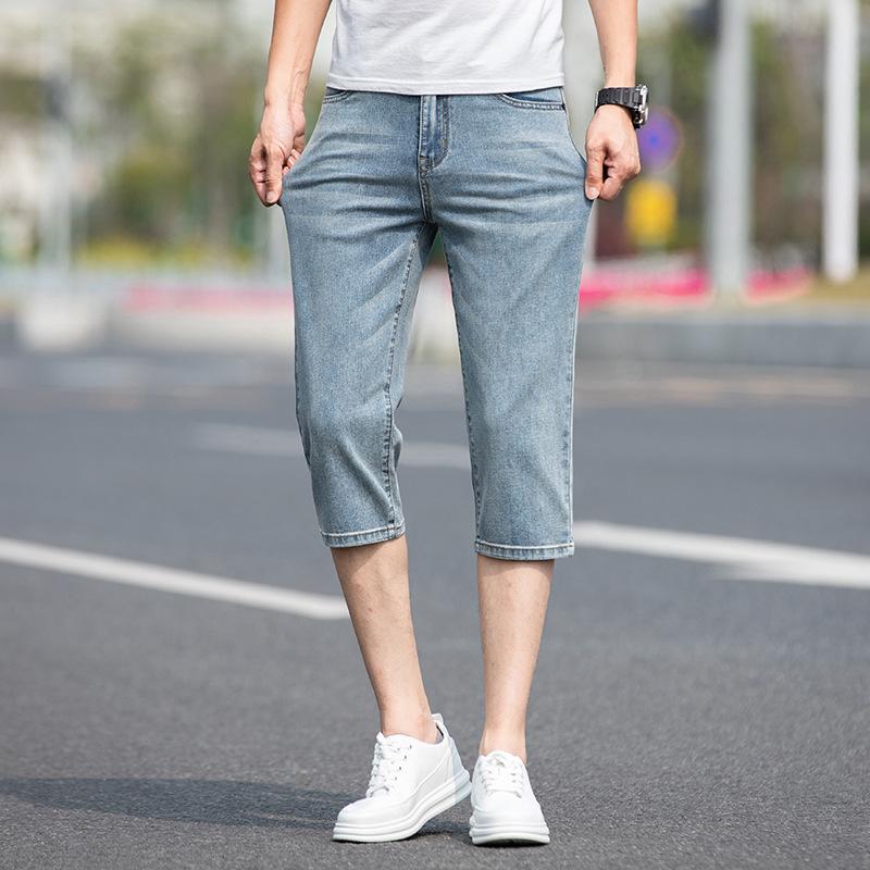 Trendy Men's Loose Straight Cropped Jeans for All Seasons