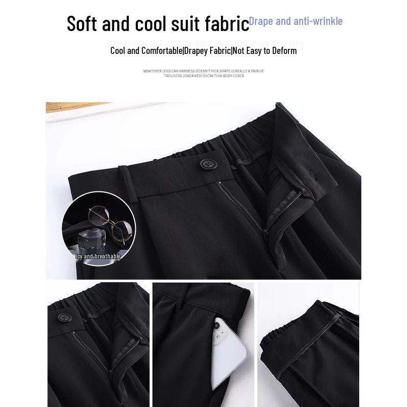 Women's High-Waisted A-Line Ice Silk Bermuda Shorts