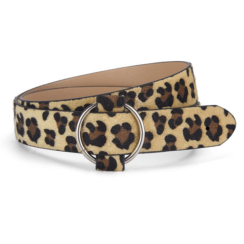 

Wide Versatile Womens Noloop Belt In Fashionable Animal Textures For Contemporary Casual Styles Leopard