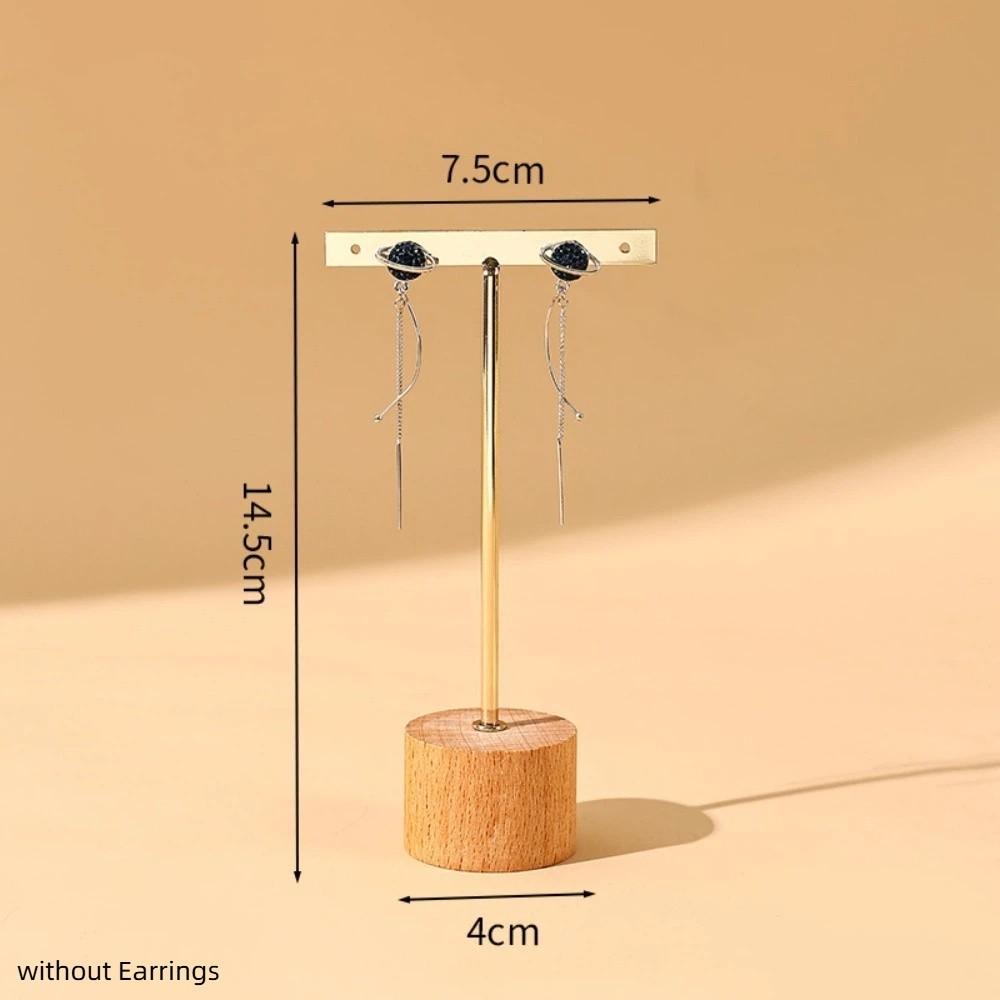 With Wooden Base Jewelry Display Rack T-Bar Jewelry Stand Holder  Earring