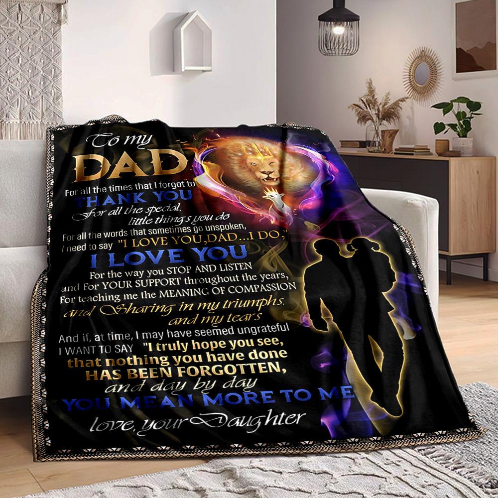 1PC Father s Day Gift Print Blanket, Soft Throw Blanket - Warm & Cozy for Couch, Bed, Office, and Travel yy250912201 75x90cm