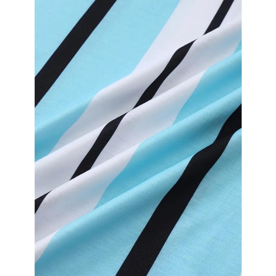 Men Letters Striped T Shirt Short Sleeve O-Neck TShirt Vintage Sport Casual Large Size T-Shirts Men’s