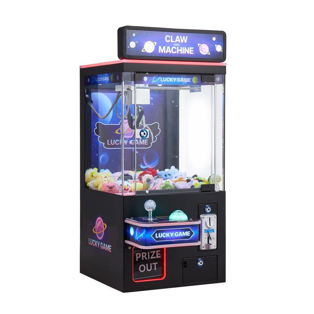 Claw Crane Machine, Medium-Sized Arcade Game Machine with Light & Sound, Adjustable Steel Claws, Precise Toy Candy Grabber Prize Dispenser Vending