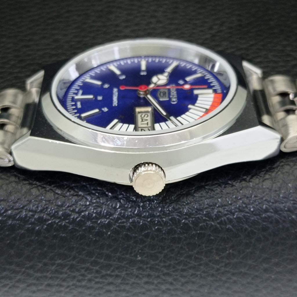 REFURBISHED VINTAGE SEIKO 5 AUTOMATIC 6309A JAPAN MENS BLUE DIAL WATCH A440760-9 Sk-a440760-1