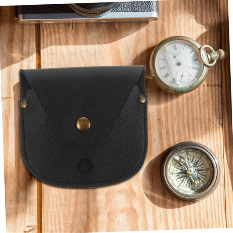 Retro Compass Storage Bag Multifunctional Pocket Watch Protective Leather Case Outdoor Survival Tool Leather Case