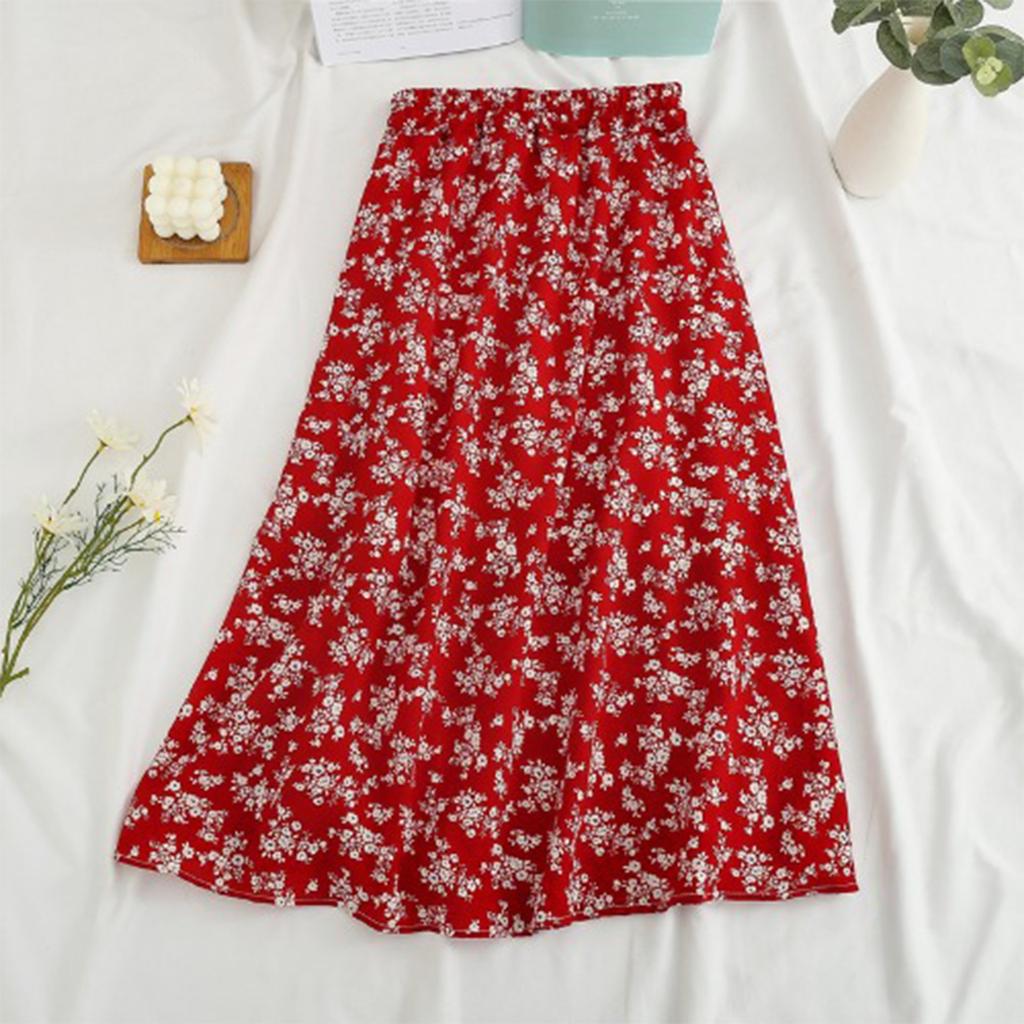 Women's Fashion And All-match Spring And Summer Casual Retro Temperament Floral Skirt