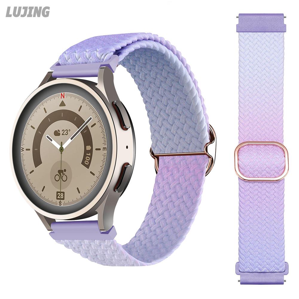 LUJING Braided Solo Loop Strap for Samsung Galaxy Watch 4/5/3/classic/active 2 22/20mm Bracelet Huawei/Amazfit Gtr/GTS 4-3-pro-2e Band