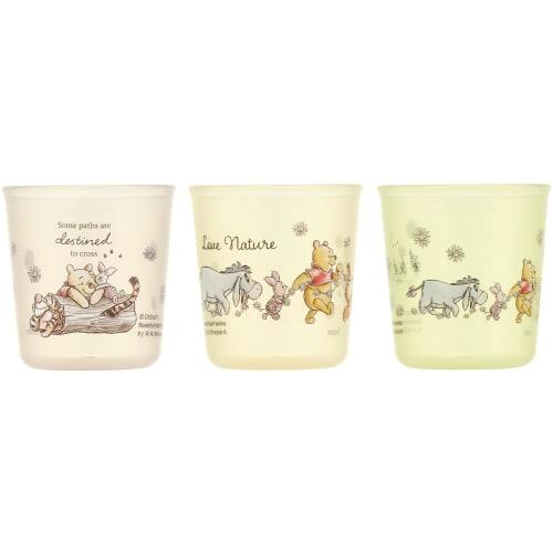 Skater Antibacterial Baby Cups for Practice, Small, 60ml, Ages 4 Months and Up, Set of 3, Disney Winnie the Pooh Picnic Design, BCUP1AG-A