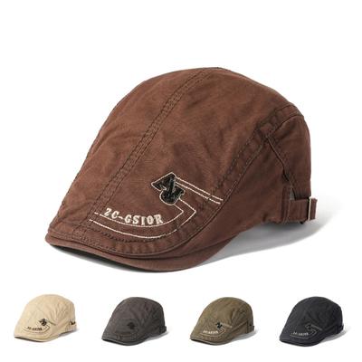 British Style Beret Men's Cotton Forward Cap Vintage Beret Peaked Cap Newsboy Caps for Men Driver Ivy Hat Gatsby Painters Hats