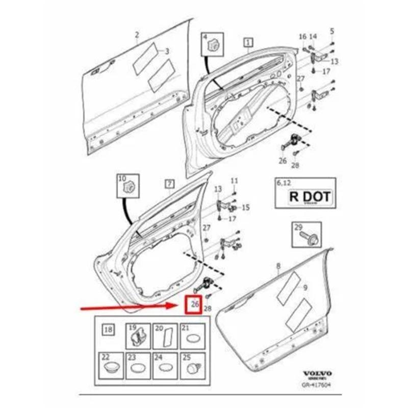 Front Door Hinge Door Limiter 31689103 for S90 V90 MK2 2017-2024 Check Strap Limiter Automotive Accessories Replacement