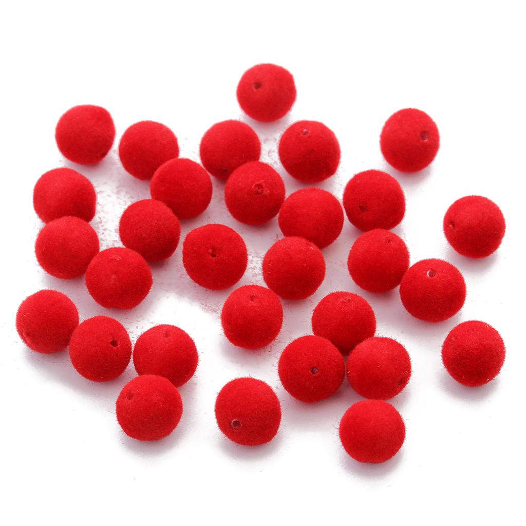 100Pcs 8mm Velvet Fabric Resin Loose Spacer Beads Hole 1mm Colorful Round Beads For DIY Bracelet Earring Jewelry Making Supplies