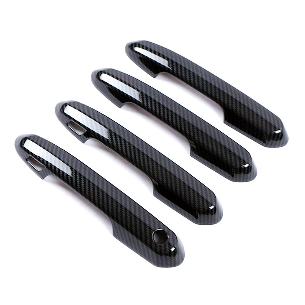 For Toyota Rav 4 Rav4 -2023 Carbon Fiber Color Door Handle Cover ABS Decoration Protector Chrome Trim With 2 Smart
