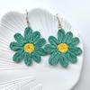 Handmade Daisy Raffia Earrings: Bohemian Beach Style Dangles