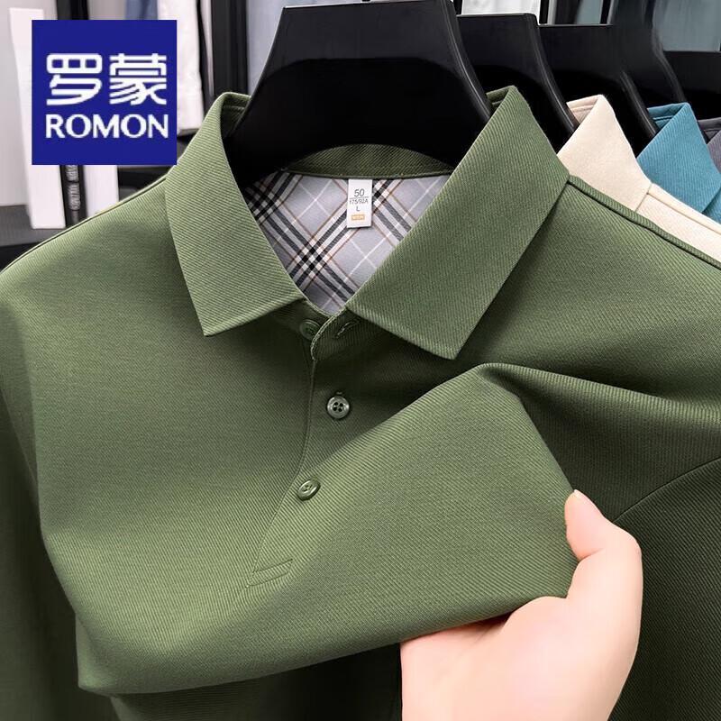 ROMON Herren Business Casual Langarm-Poloshirt