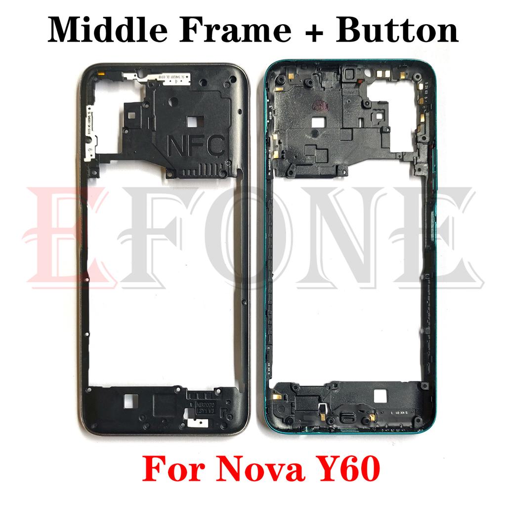 For Huawei Y7a Nova Y60 Y70 Y91 Plus P Smart 2021 Middle Frame Housing Bezel Plate Cover With Side Button