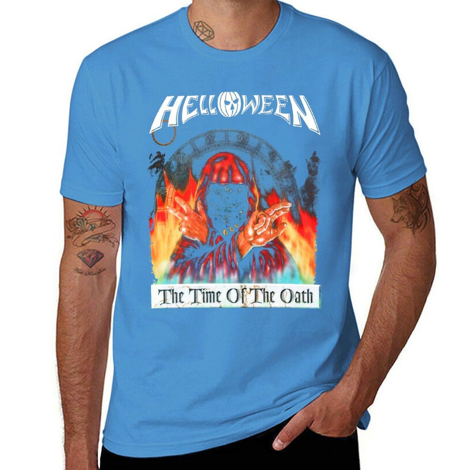 Helloween - The Time of the Oath Футболка Блузка таможня аниме дизайнерская футболка мужская S