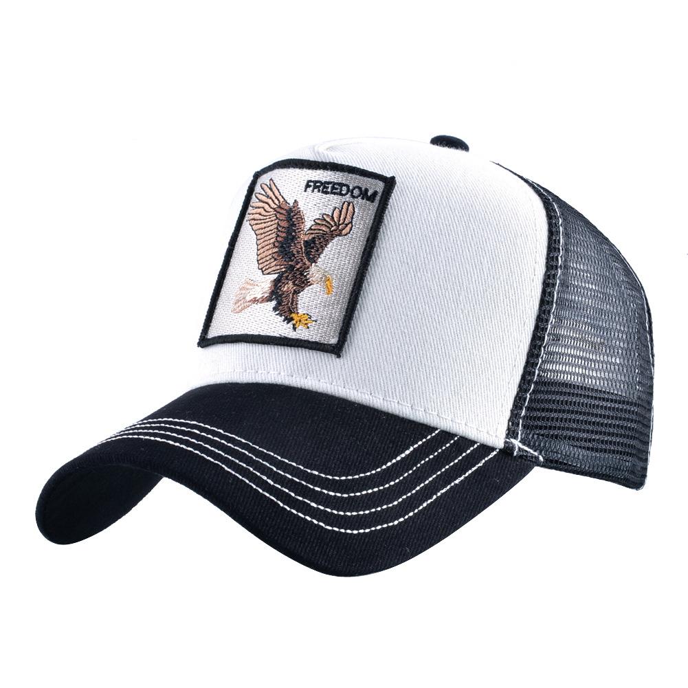 European & American Retro Cotton Embroidered Animal Mesh Baseball Cap