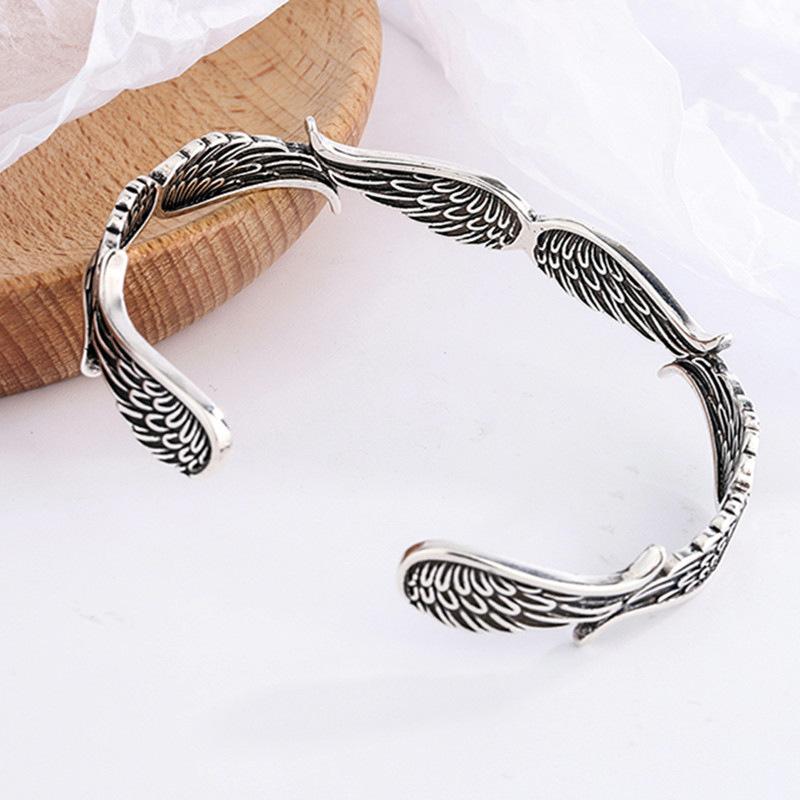 Retro Angel Wings Bracelets Men Women Punk Silver Color Adjustable Bracelets Unisex Accessories On Hand Wrist Gift for Lovers