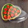 10Pcs Heart-Shaped Serving Trays With Transparent Lids Reusable Pet Snack Fruits Sushi Cheese Salads Desserts Packaging Boxes