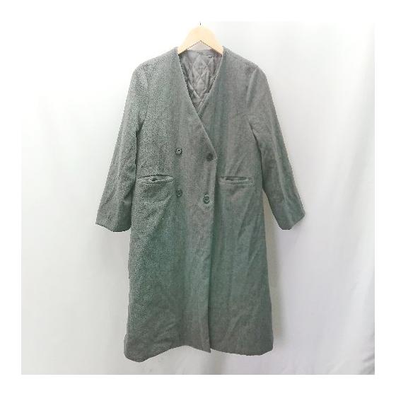 DHOLIC Simple Quilted Lining Long Sleeve No Collar Coat No Size Notation Gray Women s E [Used]