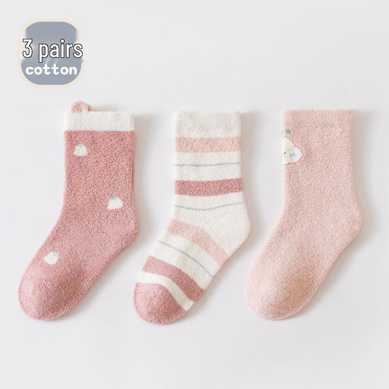 

Velvet Thickened Cartoon Pink Infant No-Bone Socks - Warm Winter Baby Socks for Girls XL 18cm (8-12 years)