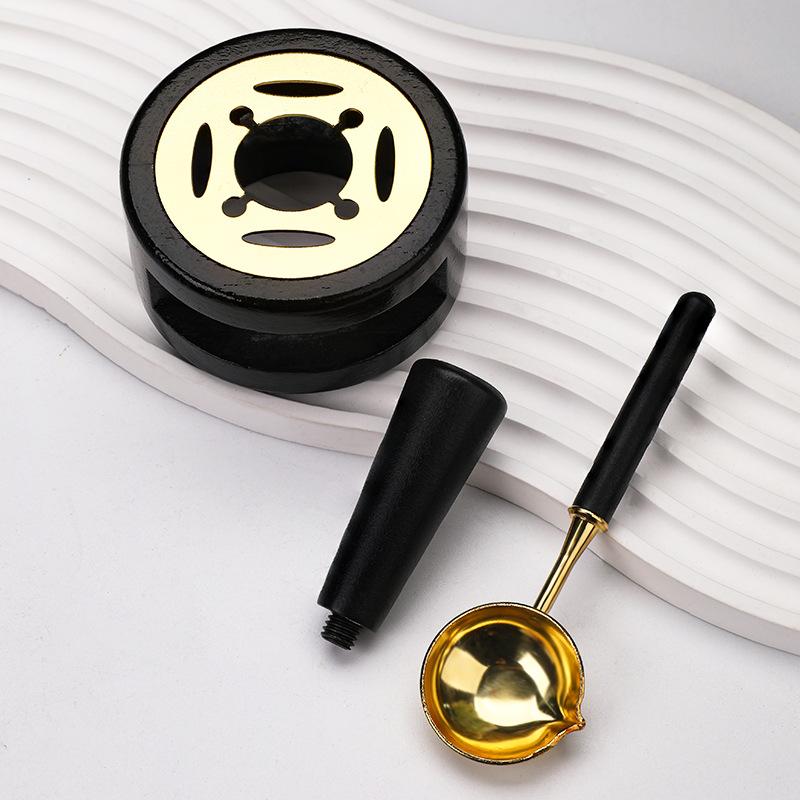 3PCS/Pack Wax Sealing Kit Melting Furnace Tool Wax Seal Warmer, Wax Seal Stamp Set with Wax Melting Spoon for Melting Wax Seal