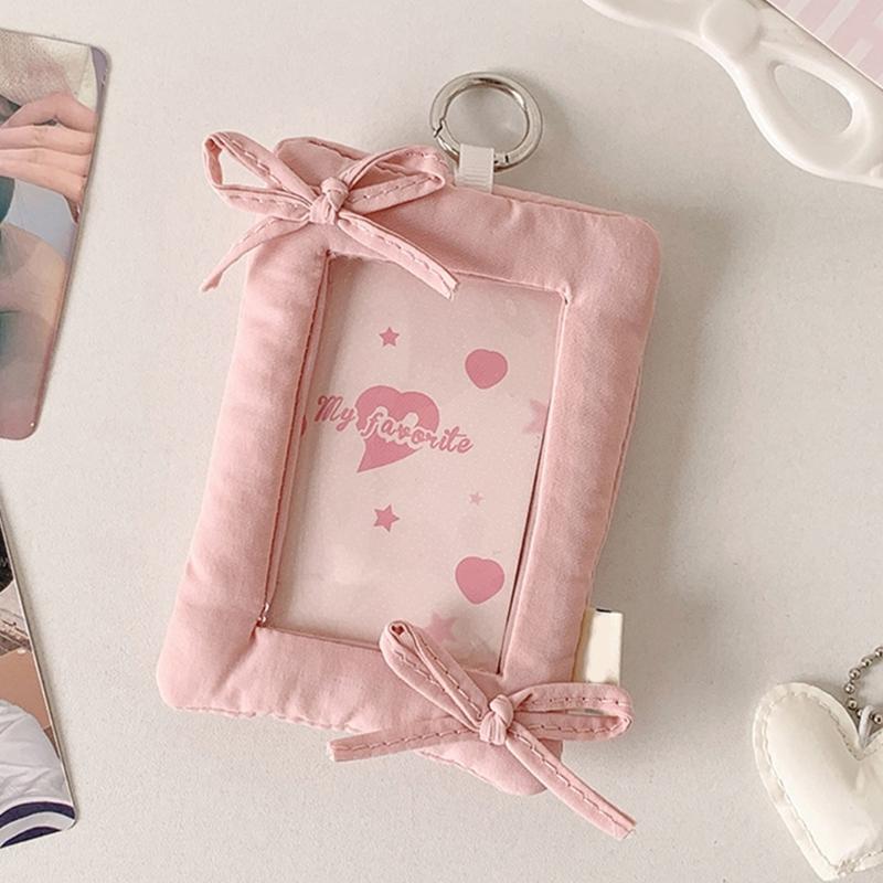Photocard Holder Korean Popular Photo Card Holder with Keychain ID Cards Holder Pendant Keychain Student Card Sleeves