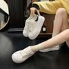 Premium sense versatile platform white shoes women's niche board shoes 2025 super fire new spring and autumn leisure sports bread shoes
