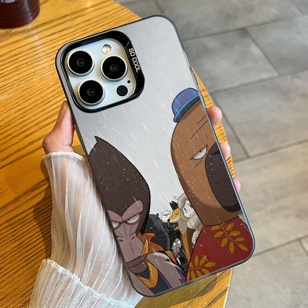

ODD T-Tax Anime OdO x Shira Phone Case For iPhone 16 17 15 14 12 13 Pro Max Black Candy Matte Shockproof Cover iPhone16pro