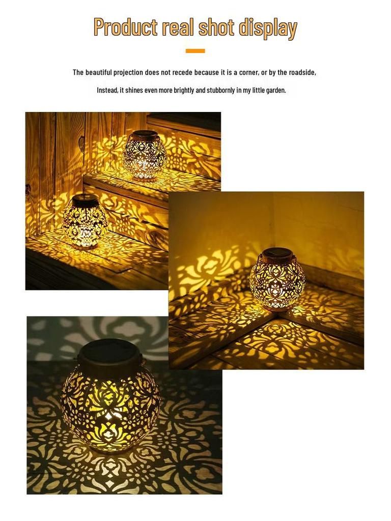 Epiphyllum Solar Iron Art Projection Light – Outdoor Garden LED Atmosphere Lighting
