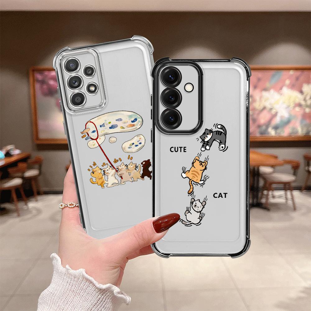 Cartoon Cute Cat Phone Cover Case for Samsung Galaxy A15 A13 A26 A24 A52 A17 A33 A16 A35 A36 A25 A21s