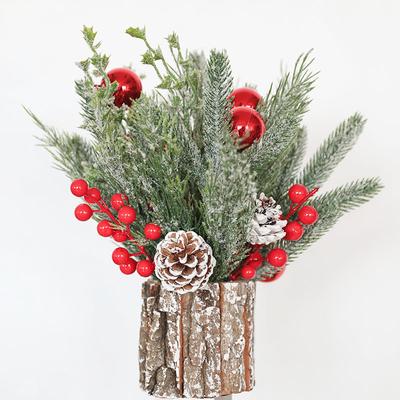35Cm Christmas Tree Simulation Pe Falling Snow Flocking Christmas Tree Cask Table Top Small Nobel Pine Potted Plant