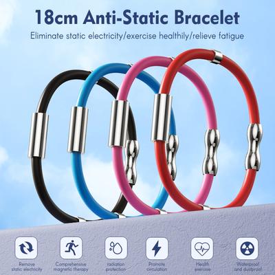 Anti-Statik Bileklik Bileklikler Bant Kauçuk Bileklikler Yeniden Kullanılabilir Ayarlanabilir Vücut Statiğini Ortadan Kaldırır
