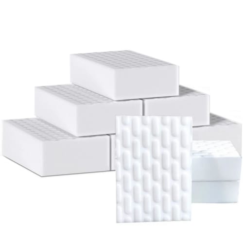 Doraku Design Melamine Sponges, 20 Sheets, Double-Compressed, Durable Bath Shine Cube Sponges for Bath Cleaning, Removes Dirt with Just Water
