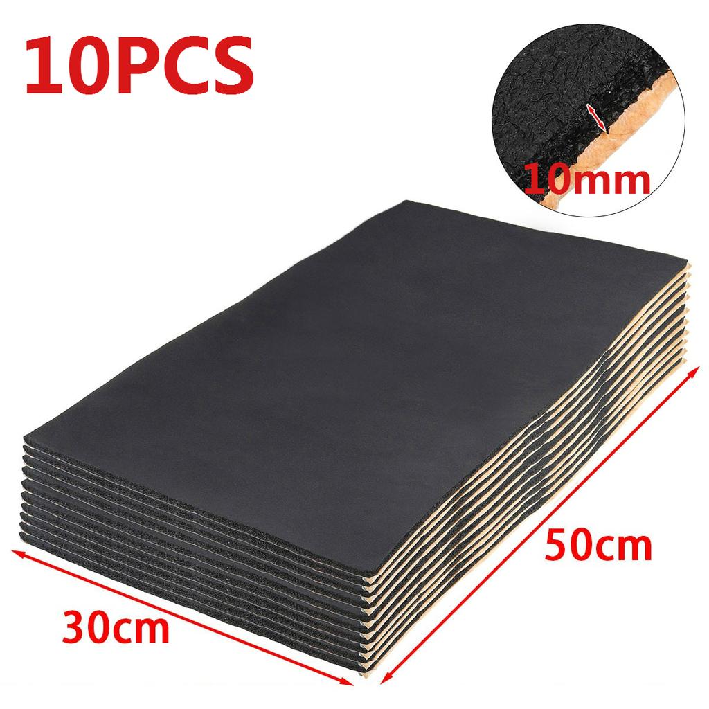10Pcs Sound Deadener Heat Insulation Mat Car Hood Insulation Silent 25*18cm*5mm - Foto 8
