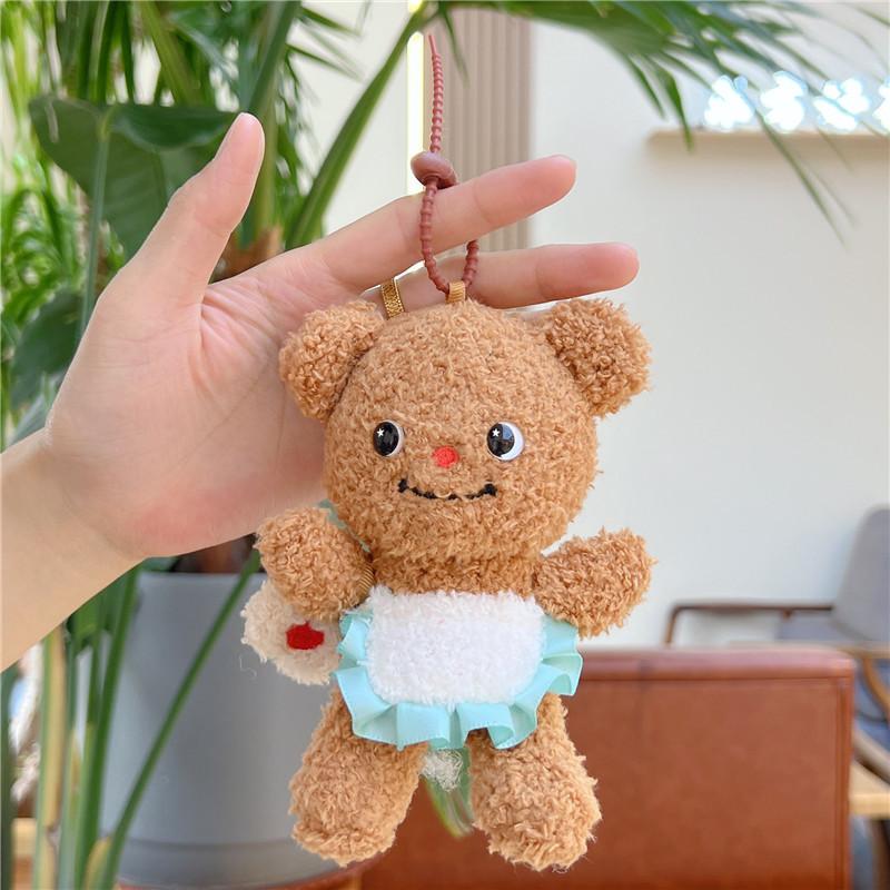 Zabawka Wisiorek Niedźwiadek Maślany 12 CM Pluszowa Zabawka Niedźwiadek Maślany Breloczek Plecak Pluszowa Lalka Miękkie Zwierzątka Breloczek Kluczyki Samochodowe Akcesoria
