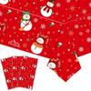 Plastic Christmas Tablecloth Snowman Snowflake Disposable Disposable Tablecloths Table Decoration Bronzing Table Cover Christmas