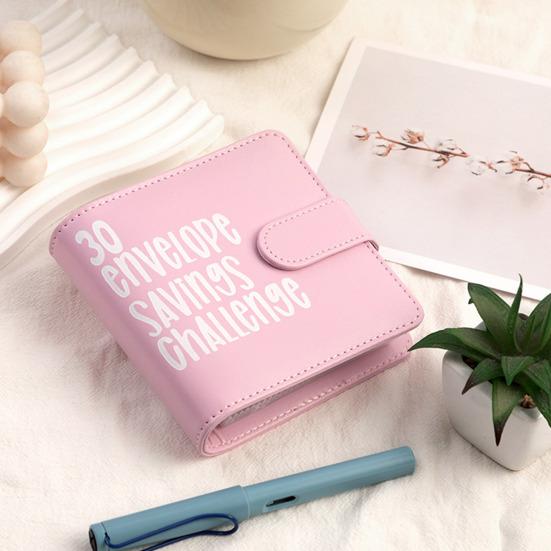 Money Binder for Cash Saving 30 Envelopes Money Saving Challenge Budget Book Faux Leather Cash Organizer for Home School Travel