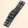 New Popular Jewelry Punk Style Small Rivets Wide Pu Leather Bracelet Bangle Belt Buckle Bracelet Suitable for Music Festival