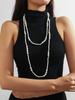 New European and American French retro multi-layer imitation pearl necklace fashionable light luxury high sense versatile elegant necklace