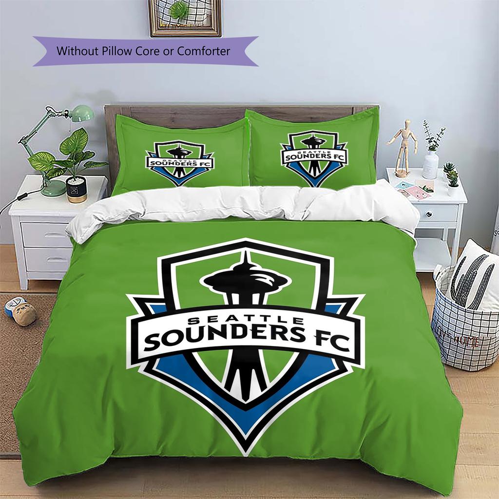 Seattle Sounders FC Pattern Bedding Home Decoration Birthday Gift (1 * Duvet Cover + 2 * Pillowcase, Without Core)
