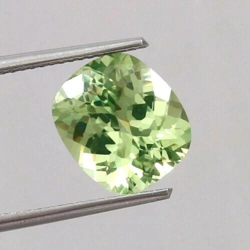 Natural Green Chrysoberyl Loose Gemstone Flawless Ceylon 8 ct Cushion for Jewelry Making and Crafts