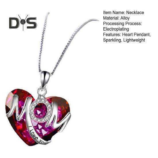 Collier pour femme avec pendentif cœur scintillant, longueur réglable, cadeau de fête des mères, accessoires de bijoux