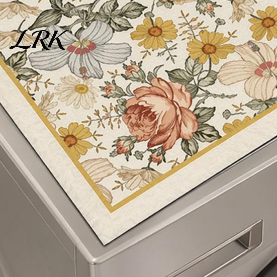 Washing Machine Surface Guard Washer Top Protector Mat, Dryer Cover, Flowers or Marble Protective Pad Pattern, Non-Slip Highly Absorbent Mat