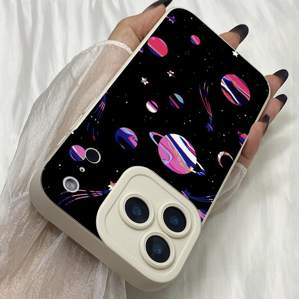 M454 Cute space astronaut moon Art design Angel Eyes Soft Phone Case for iPhone Samsung Galaxy Xiaomi Rdemi Huawei Honor Infinix Realme OPPO All Model